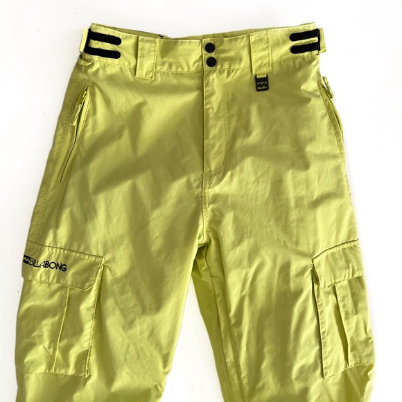 Billabong Neon Green Yellow Ski Snow Pants S - Picture 4 of 8